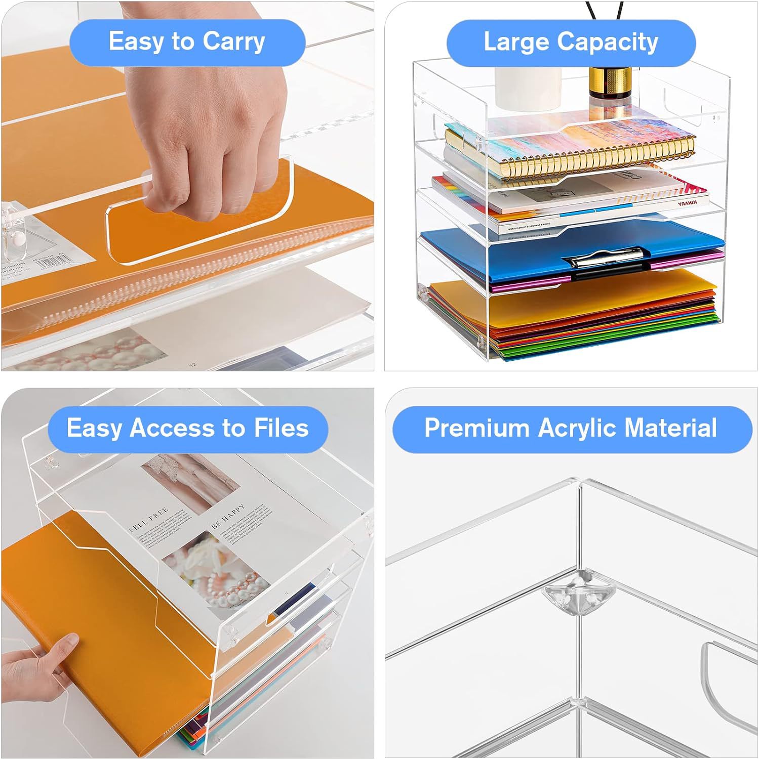 5 Layers Clear Desk File Organizer